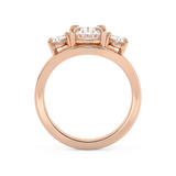 Oval Three Stone Split Shank Lab Grown Diamond Engagement Ring