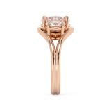 Oval Three Stone Split Shank Lab Grown Diamond Engagement Ring