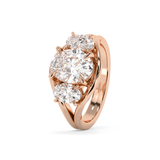 Oval Three Stone Split Shank Lab Grown Diamond Engagement Ring