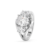 Oval Three Stone Split Shank Lab Grown Diamond Engagement Ring