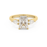 Radiant Three Stone Lab Grown Diamond Engagement Ring