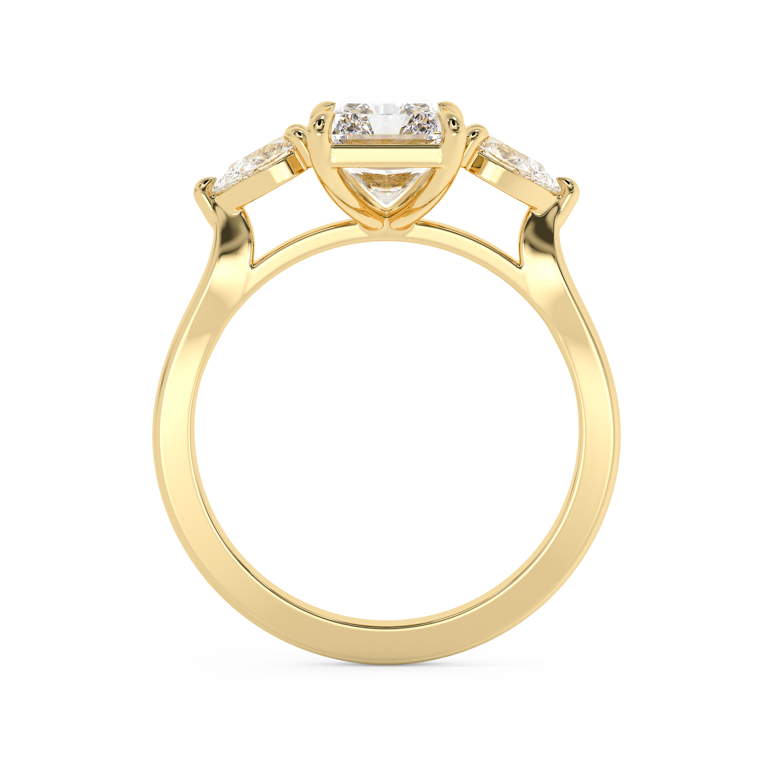 Radiant Three Stone Lab Grown Diamond Engagement Ring
