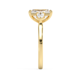 Radiant Three Stone Lab Grown Diamond Engagement Ring
