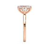 Radiant Three Stone Lab Grown Diamond Engagement Ring