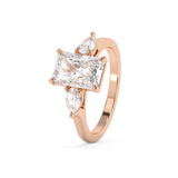 Radiant Three Stone Lab Grown Diamond Engagement Ring
