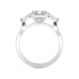 Radiant Three Stone Lab Grown Diamond Engagement Ring