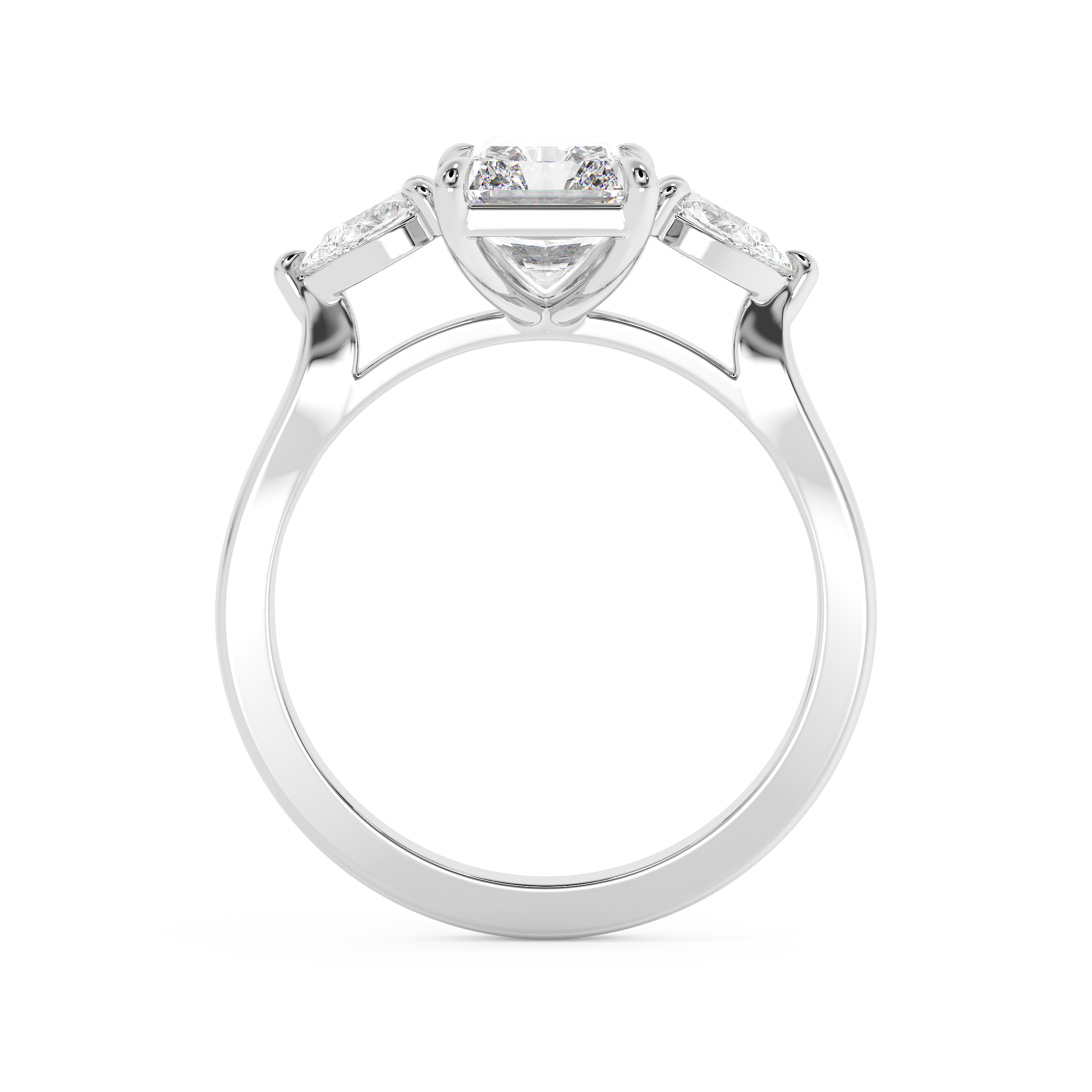 Radiant Three Stone Lab Grown Diamond Engagement Ring