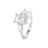 Radiant Three Stone Lab Grown Diamond Engagement Ring