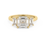 Asscher Three Stone Lab Grown Diamond Engagement Ring
