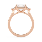 Asscher Three Stone Lab Grown Diamond Engagement Ring