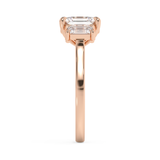 Asscher Three Stone Lab Grown Diamond Engagement Ring
