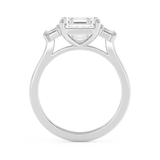 Asscher Three Stone Lab Grown Diamond Engagement Ring