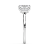 Asscher Three Stone Lab Grown Diamond Engagement Ring