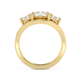 Elongated Cushion Three Stone Split Shank Lab Grown Diamond Engagement Ring