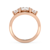 Elongated Cushion Three Stone Split Shank Lab Grown Diamond Engagement Ring