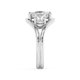 Elongated Cushion Three Stone Split Shank Lab Grown Diamond Engagement Ring