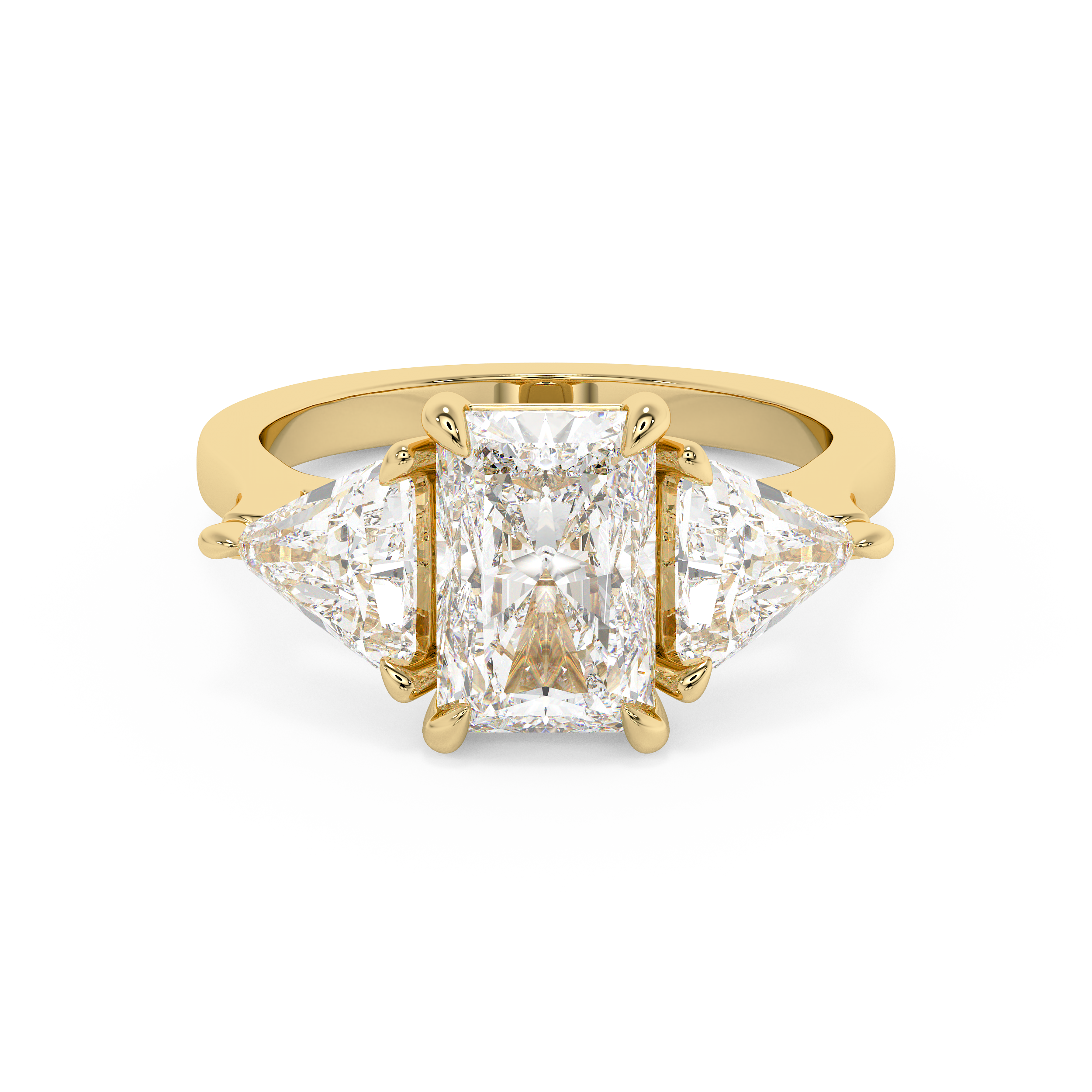 Radiant Three Stone Lab Grown Diamond Engagement Ring