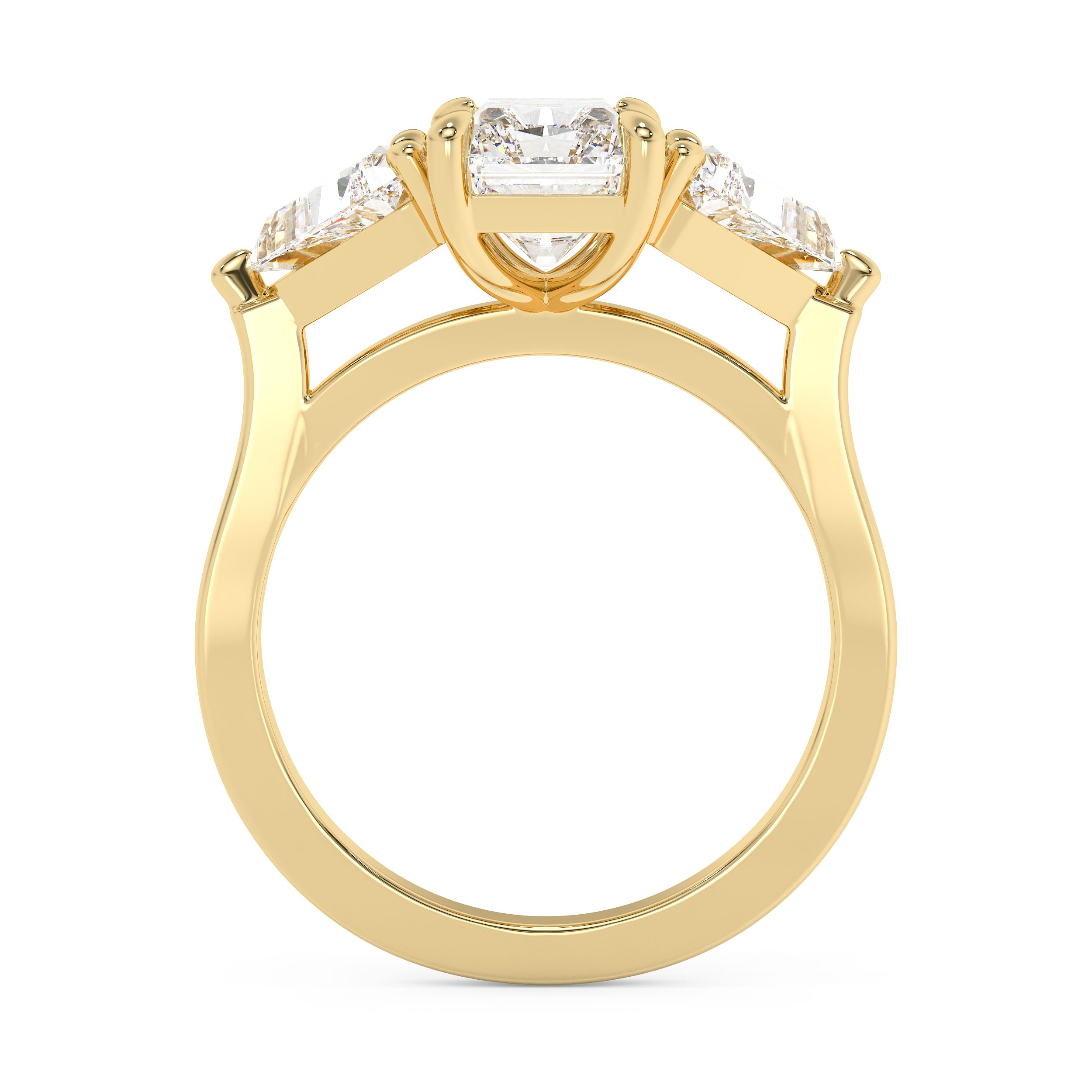 Radiant Three Stone Lab Grown Diamond Engagement Ring