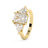 Radiant Three Stone Lab Grown Diamond Engagement Ring