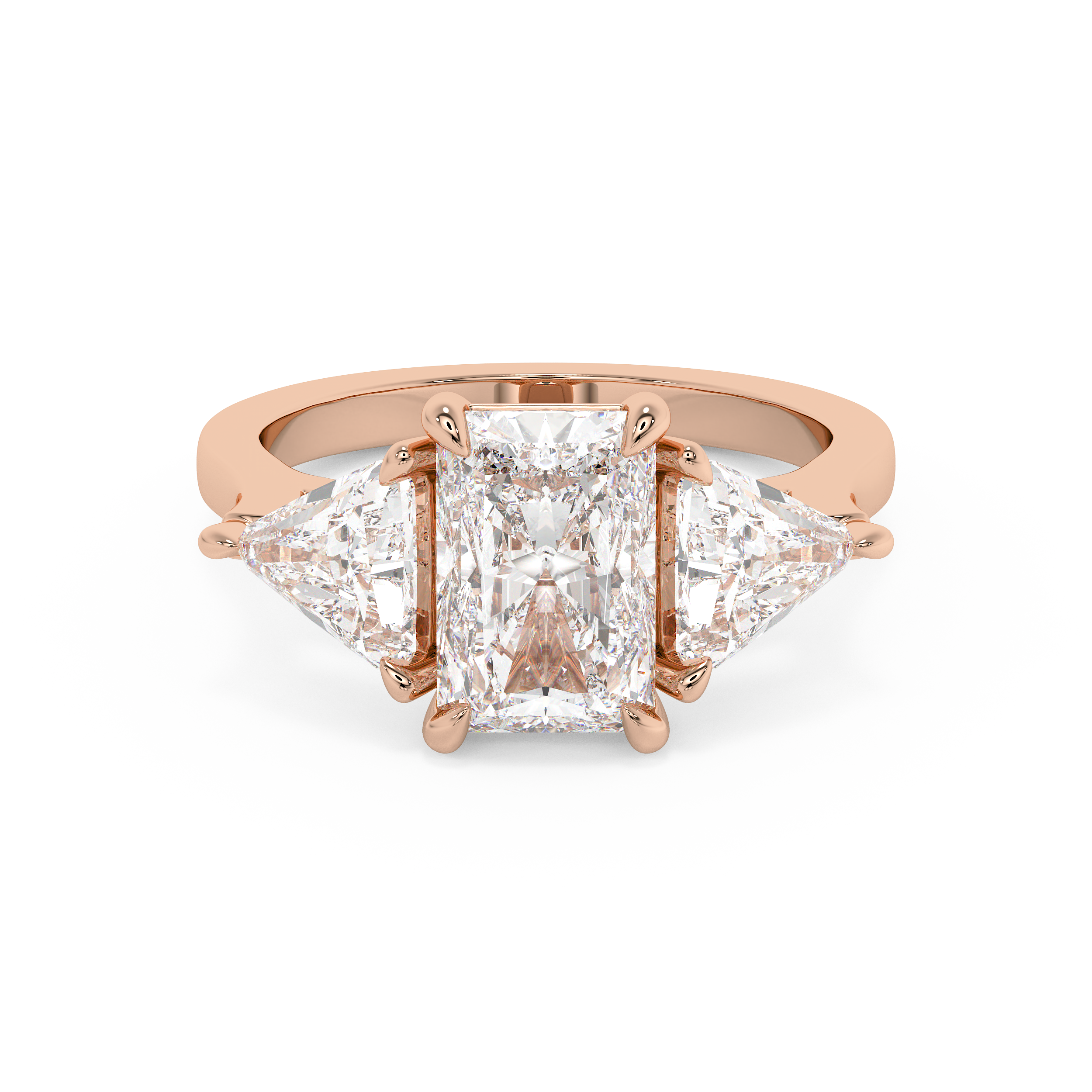 Radiant Three Stone Lab Grown Diamond Engagement Ring