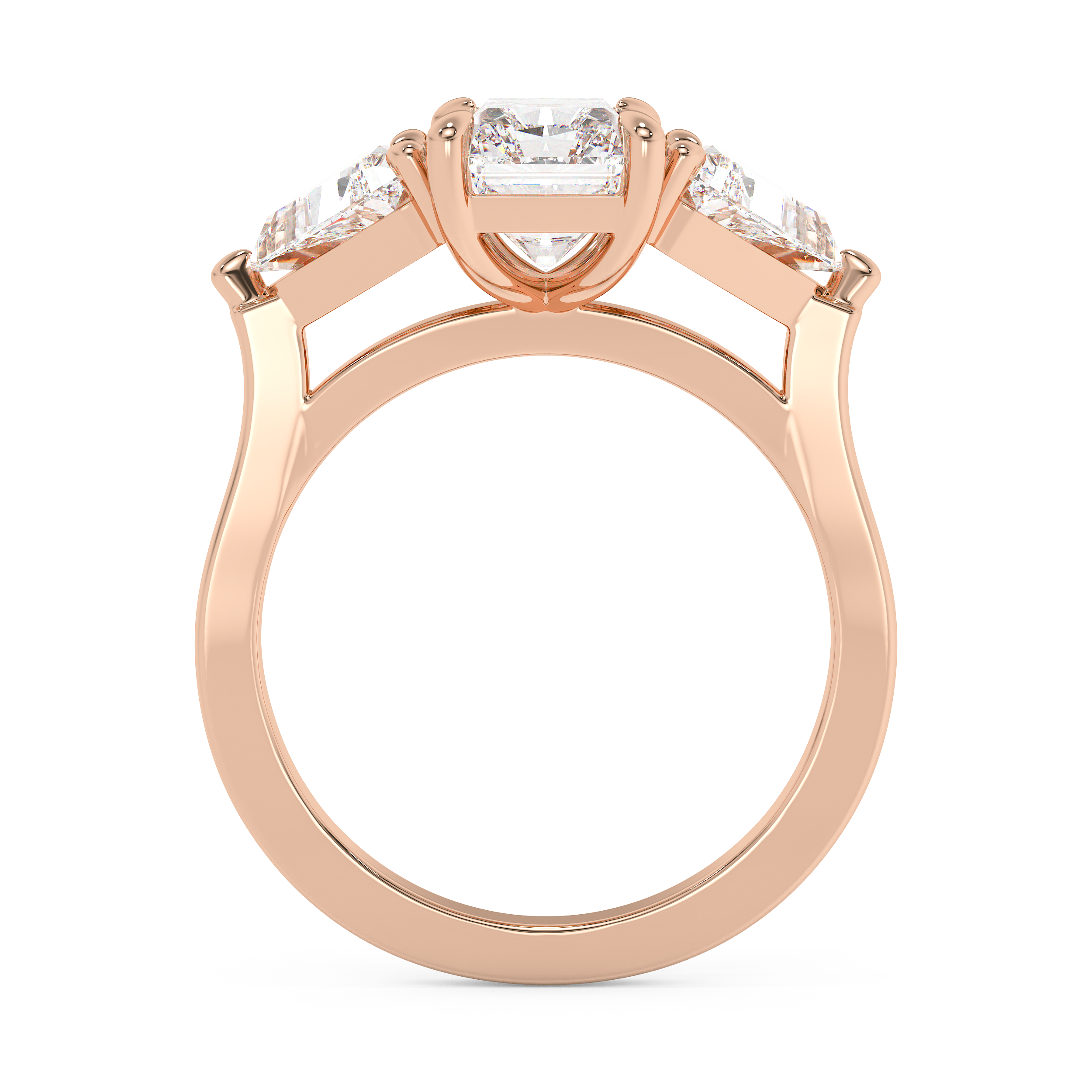 Radiant Three Stone Lab Grown Diamond Engagement Ring