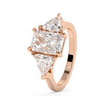 Radiant Three Stone Lab Grown Diamond Engagement Ring
