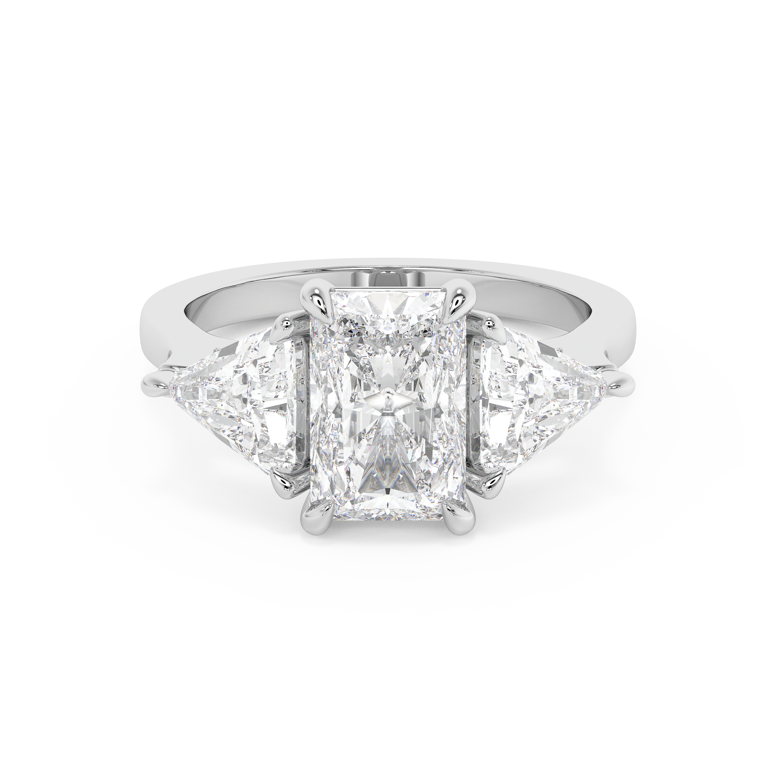 Radiant Three Stone Lab Grown Diamond Engagement Ring