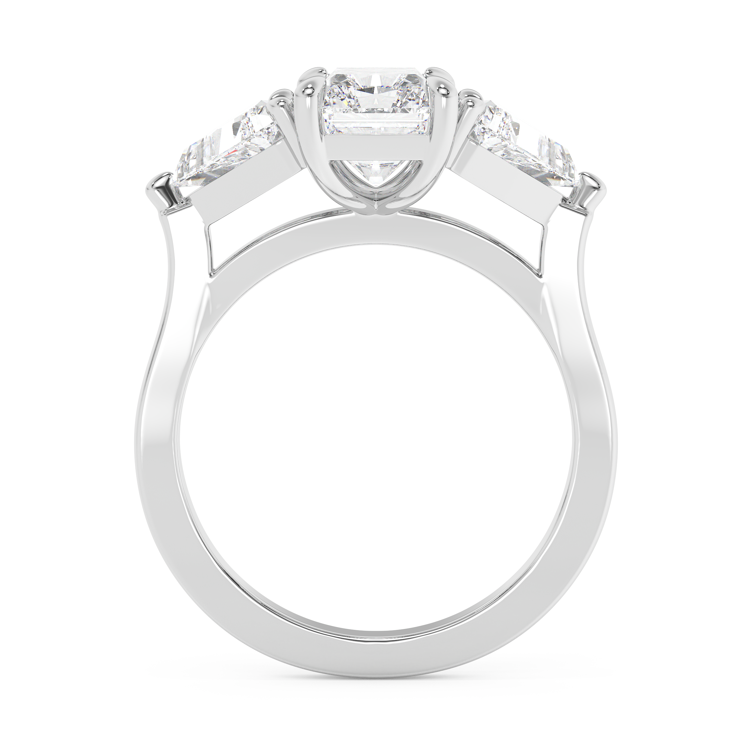 Radiant Three Stone Lab Grown Diamond Engagement Ring