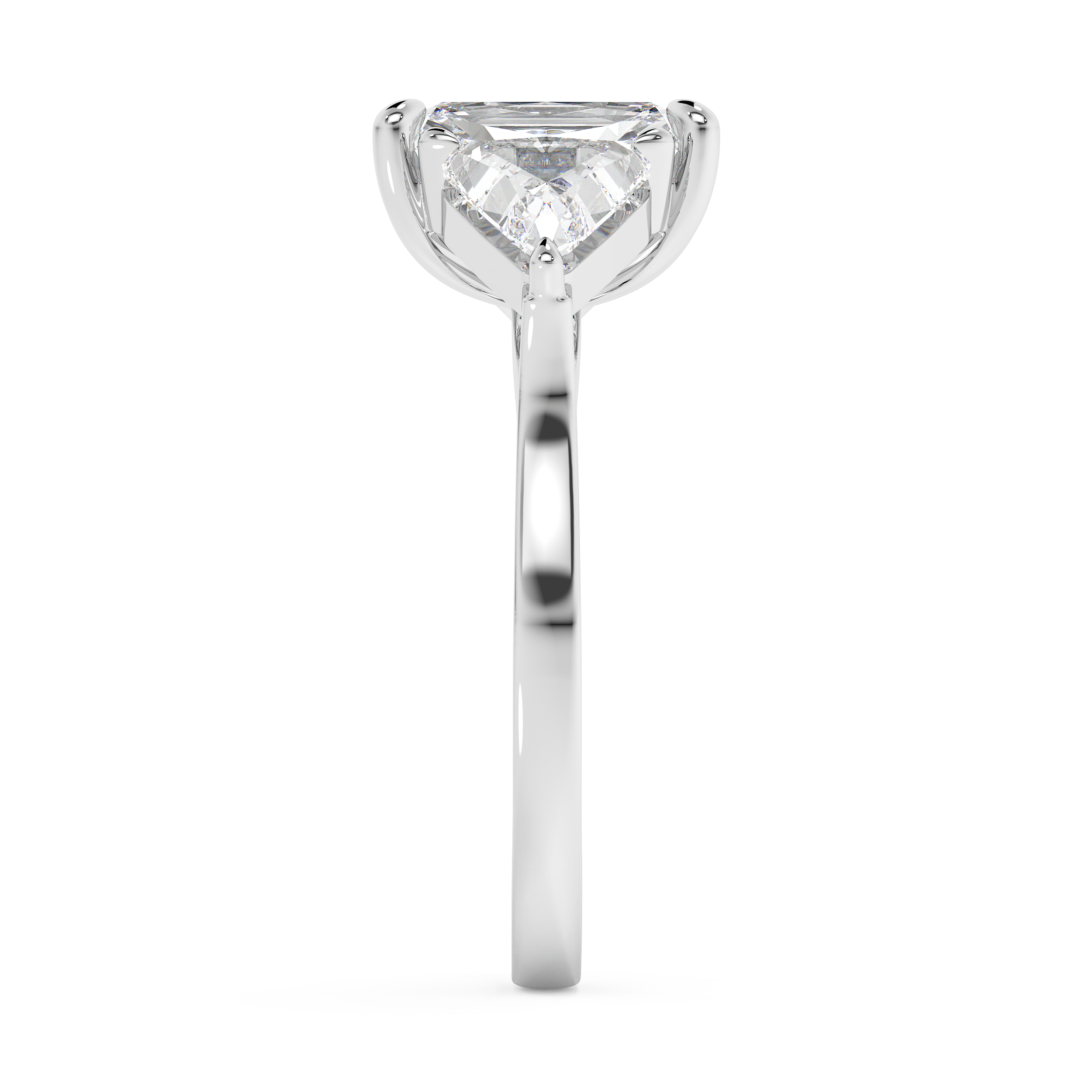 Radiant Three Stone Lab Grown Diamond Engagement Ring