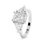 Radiant Three Stone Lab Grown Diamond Engagement Ring