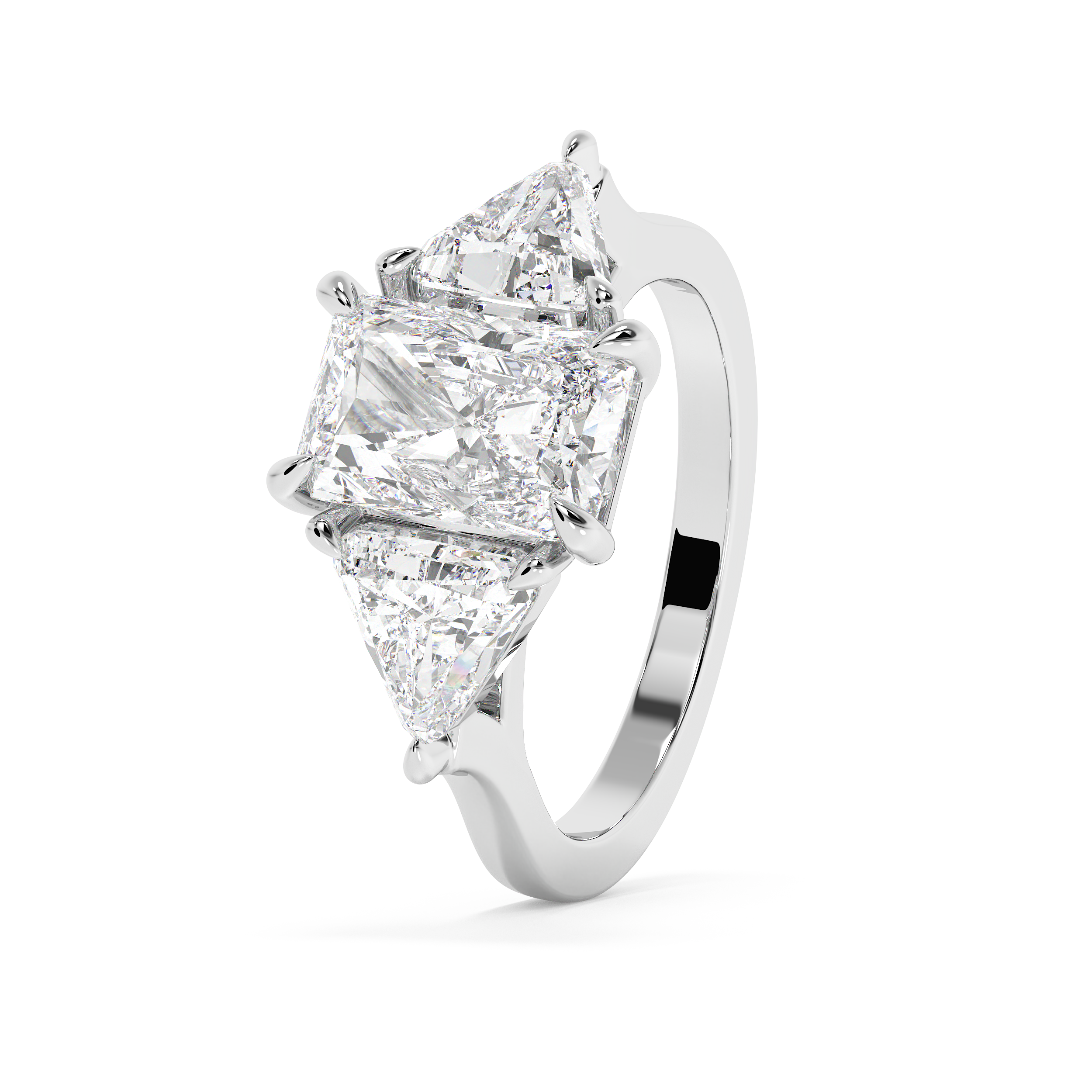 Radiant Three Stone Lab Grown Diamond Engagement Ring
