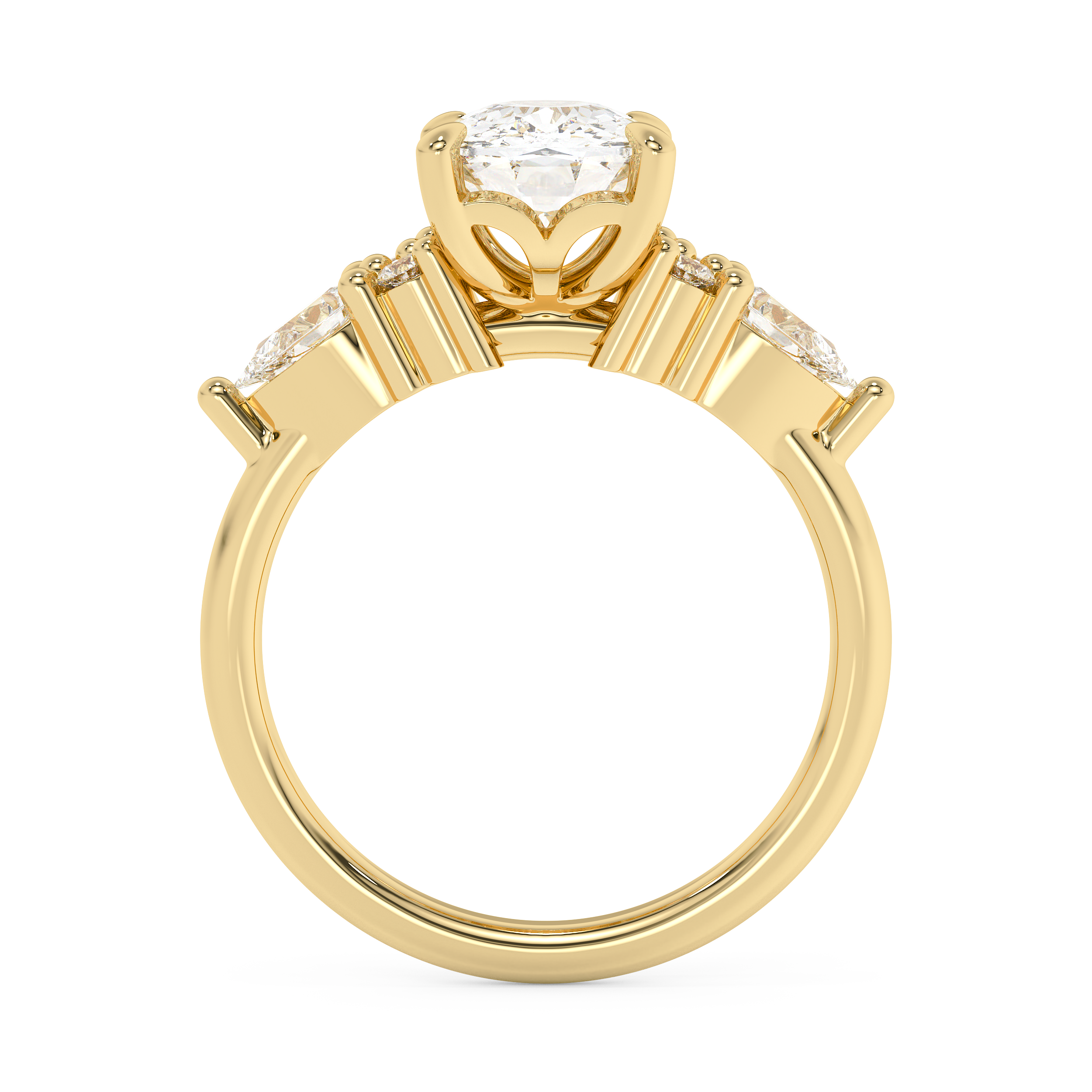 Elongated Cushion Cluster Lab Grown Diamond Engagement Ring
