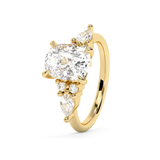 Elongated Cushion Cluster Lab Grown Diamond Engagement Ring