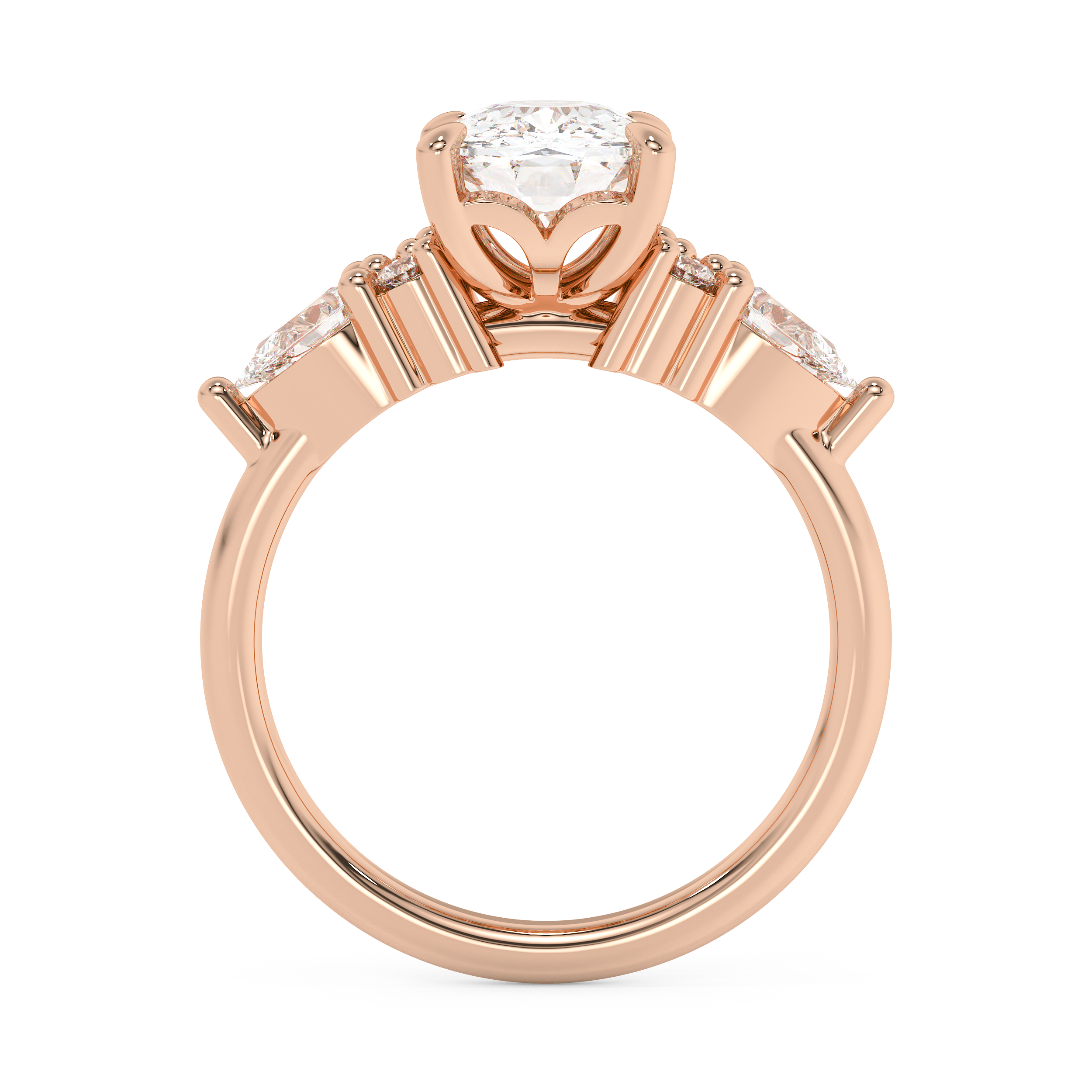 Elongated Cushion Cluster Lab Grown Diamond Engagement Ring