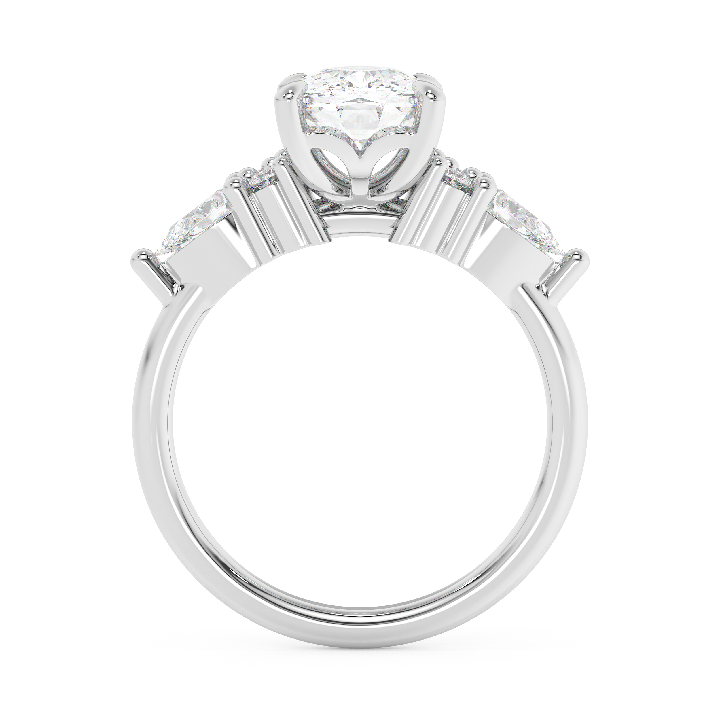 Elongated Cushion Cluster Lab Grown Diamond Engagement Ring