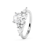 Elongated Cushion Cluster Lab Grown Diamond Engagement Ring