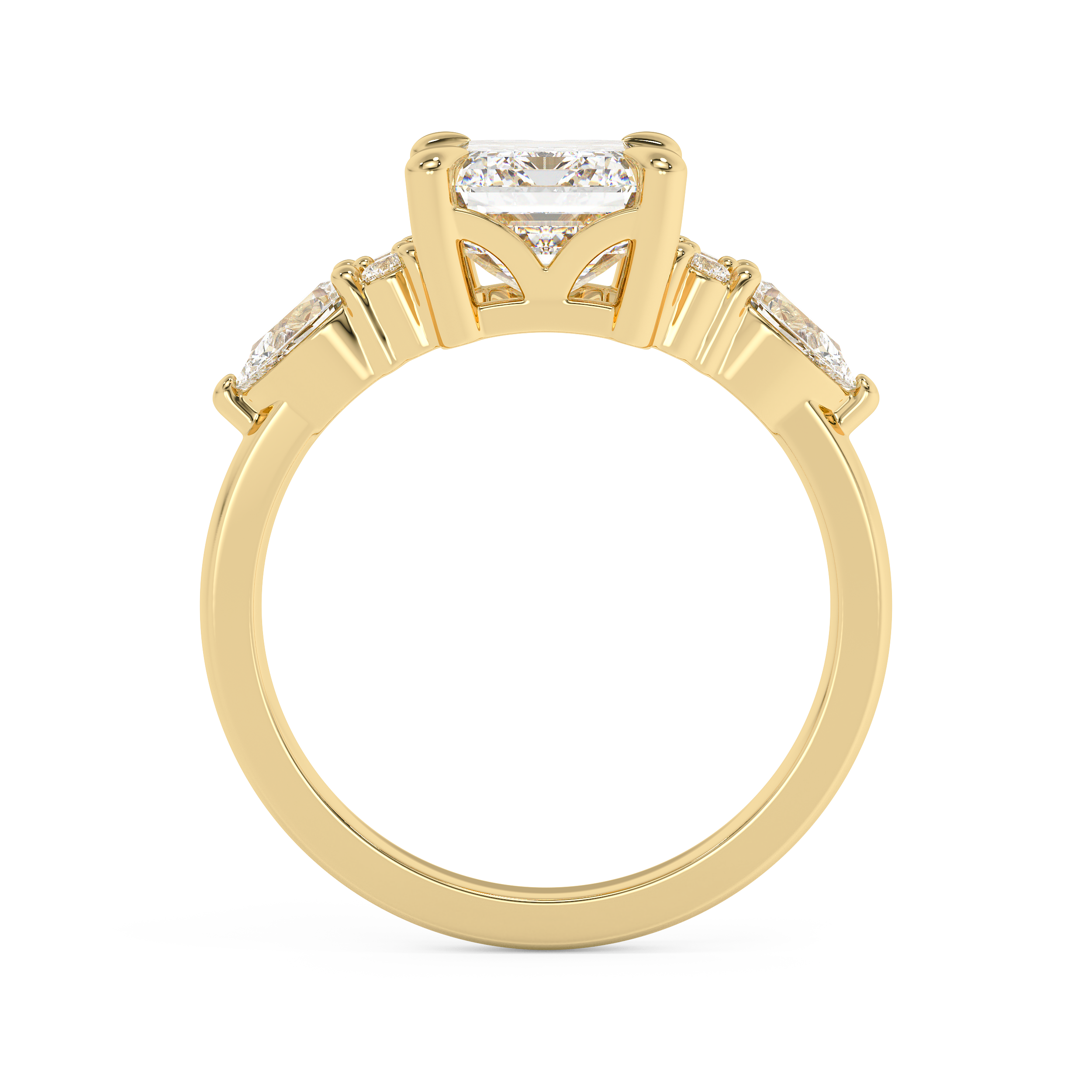 Emerald Cluster Lab Grown Diamond Engagement Ring