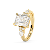 Emerald Cluster Lab Grown Diamond Engagement Ring