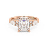 Emerald Cluster Lab Grown Diamond Engagement Ring