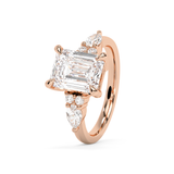 Emerald Cluster Lab Grown Diamond Engagement Ring