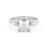 Emerald Cluster Lab Grown Diamond Engagement Ring