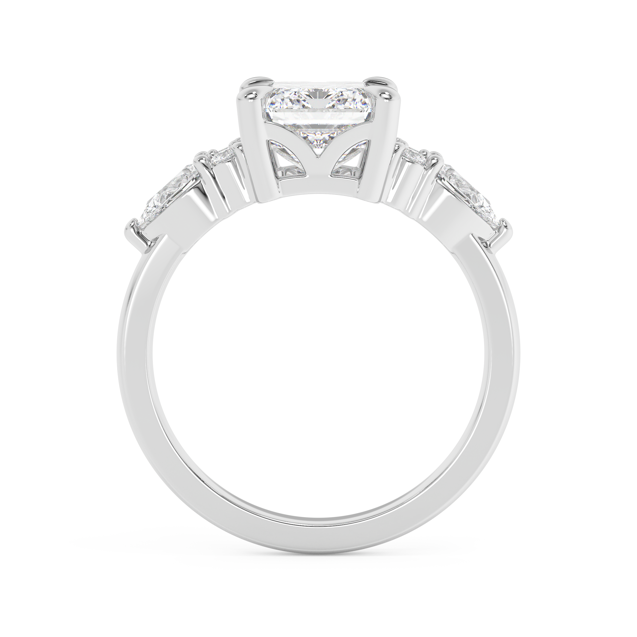 Emerald Cluster Lab Grown Diamond Engagement Ring