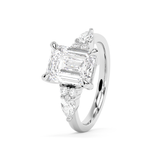 Emerald Cluster Lab Grown Diamond Engagement Ring