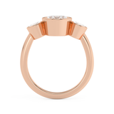 Oval Three Stone Bezel Lab Grown Diamond Engagement Ring