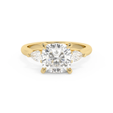 Cushion Three Stone Lab Grown Diamond Engagement Ring