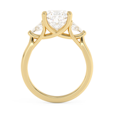 Cushion Three Stone Lab Grown Diamond Engagement Ring