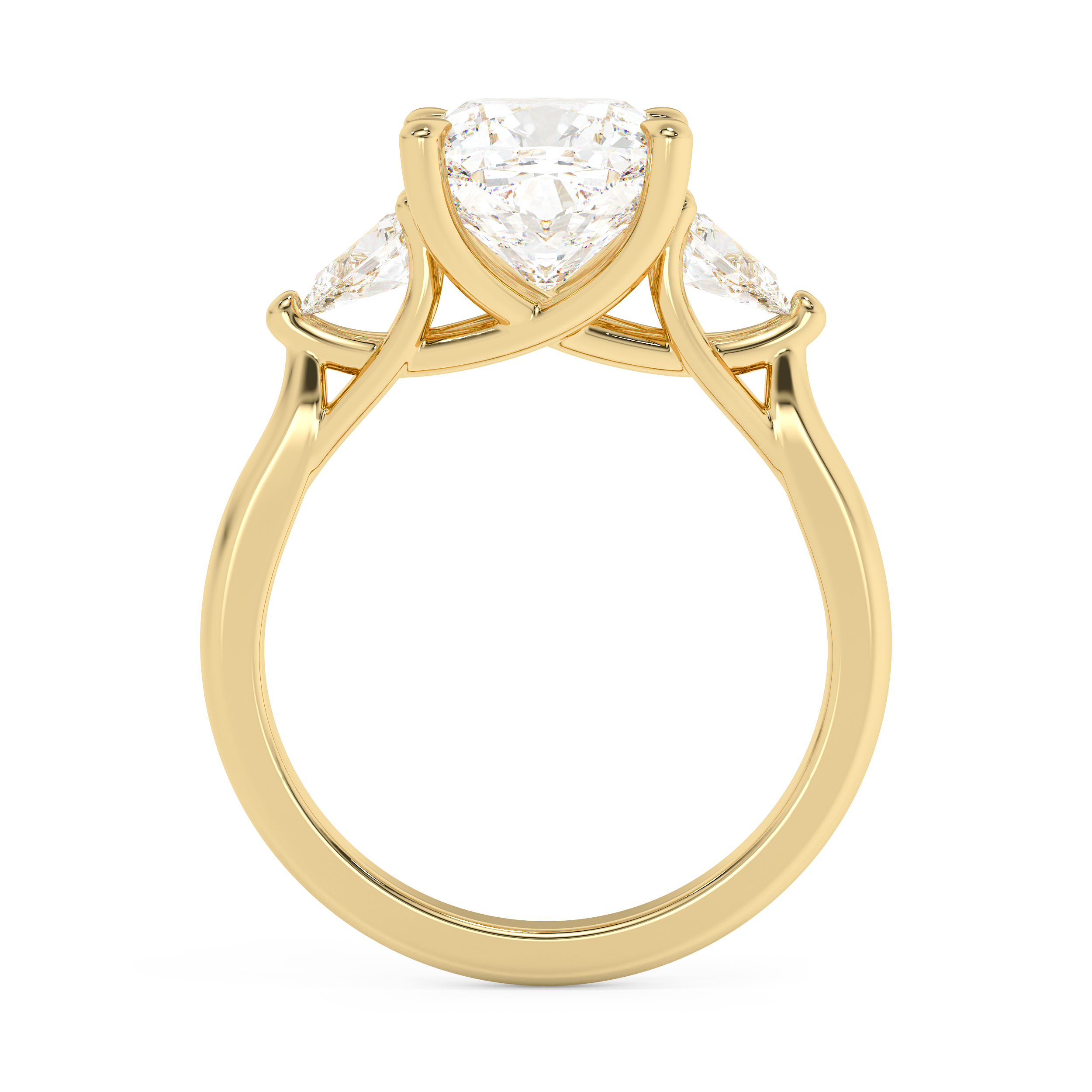 Cushion Three Stone Lab Grown Diamond Engagement Ring