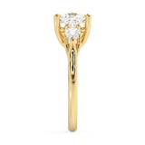 Cushion Three Stone Lab Grown Diamond Engagement Ring