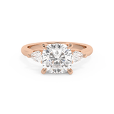 Cushion Three Stone Lab Grown Diamond Engagement Ring