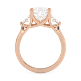 Cushion Three Stone Lab Grown Diamond Engagement Ring